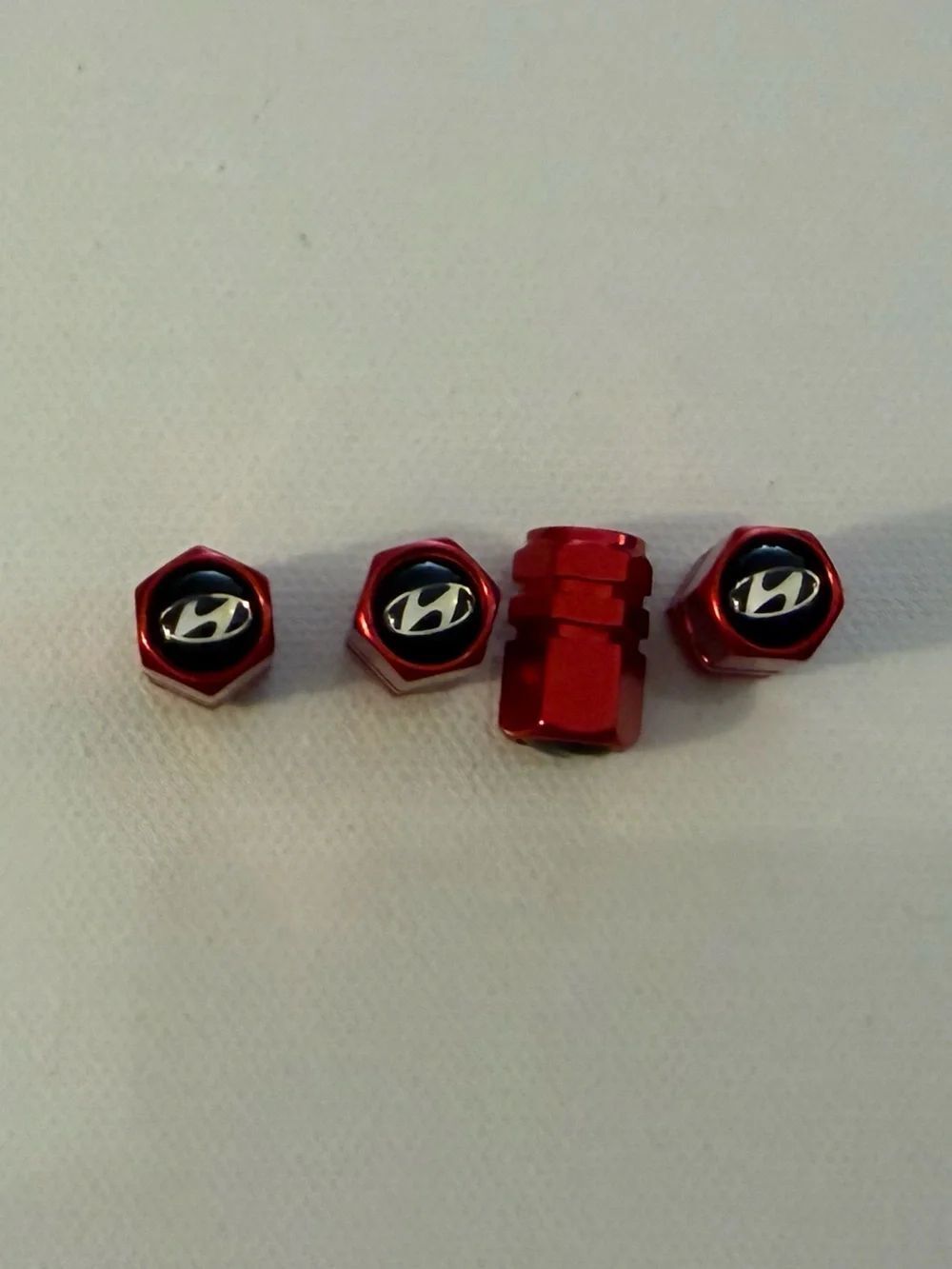 Hyundai Valve Stem Caps in Red Set of 4 NWT